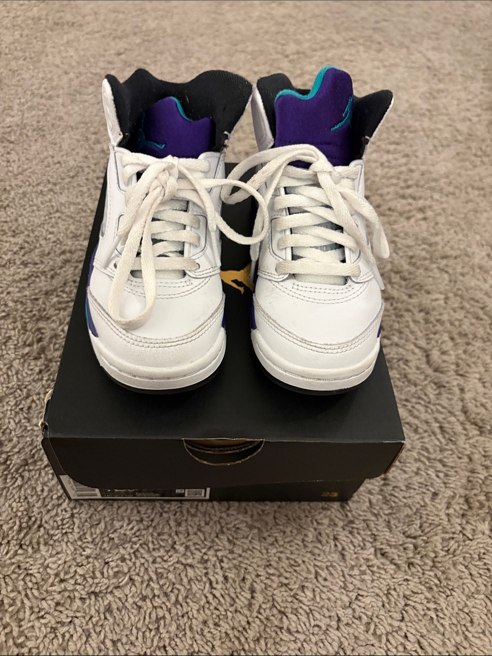 Kids’ Jordan 5 Retro White and Purple - Grapes